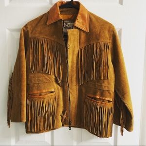 Vintage Putnam Leather Gold fringe jacket